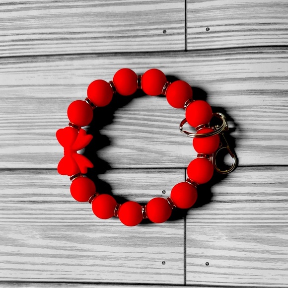 Red Bow Silicone Wristlet - Picture 1 of 2